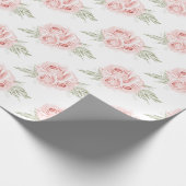 Elegantes, rosafarbenes Blumenzettel für Rose Geschenkpapier (Ecke)