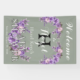 Elegantes, rosafarbenes Blütenbaby-Dusche individu Banner