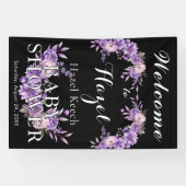 Elegantes, rosafarbenes Blütenbaby-Dusche individu Banner (Horizontal)