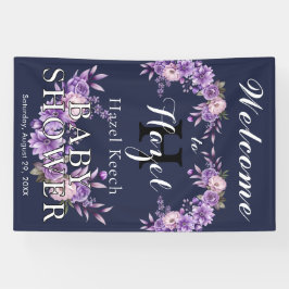 Elegantes, rosafarbenes Blütenbaby-Dusche individu Banner