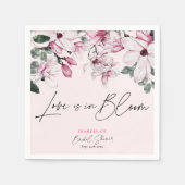 Elegantes rosafarbenes botanisches Brautparty Serviette (Vorderseite)