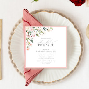 Elegantes rosafarbenes Botanisches Bridal Brunch Einladung