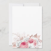 Elegantes rosafarbenes Brautparty Einladung (Rückseite)