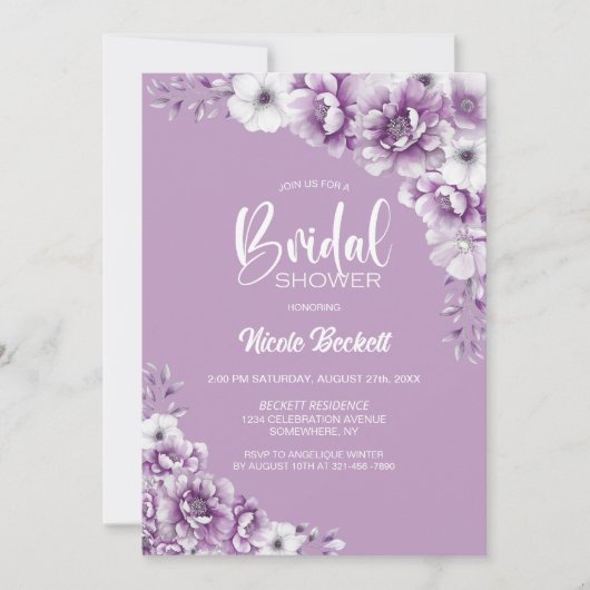 Elegantes rosafarbenes Brautparty Einladung (Vorderseite)