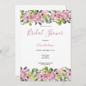 Elegantes rosafarbenes Brautparty Einladung (Vorne/Hinten)