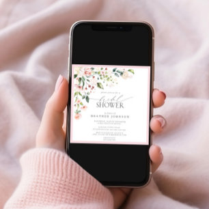 Elegantes rosafarbenes Brautparty Einladung