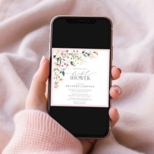 Elegantes rosafarbenes Brautparty Einladung