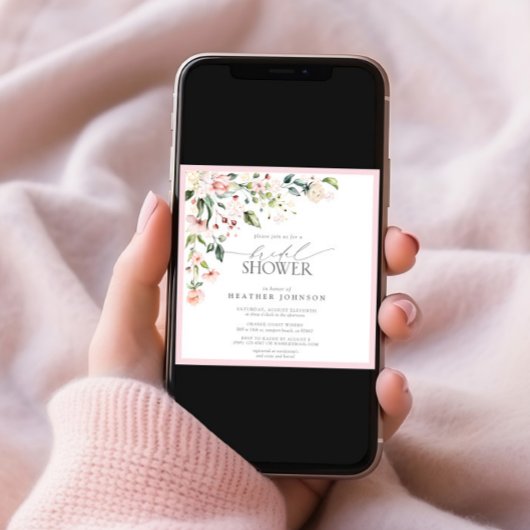 Elegantes rosafarbenes Brautparty Einladung