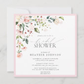 Elegantes rosafarbenes Brautparty Einladung (Vorderseite)