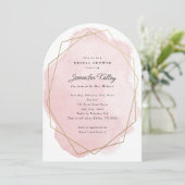 Elegantes rosafarbenes Brautparty Einladung (Stehend Vorderseite)
