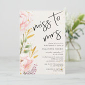 Elegantes rosafarbenes Brautparty Einladung (Stehend Vorderseite)