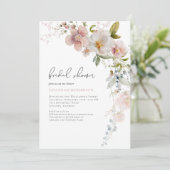 Elegantes, rosafarbenes Brautparty Einladung (Stehend Vorderseite)