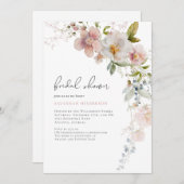 Elegantes, rosafarbenes Brautparty Einladung (Vorne/Hinten)