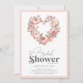 Elegantes rosafarbenes Brautparty Einladung (Vorderseite)
