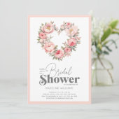 Elegantes rosafarbenes Brautparty Einladung (Stehend Vorderseite)