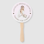 Elegantes, rosafarbenes Brautparty Fächer (Vorderseite)