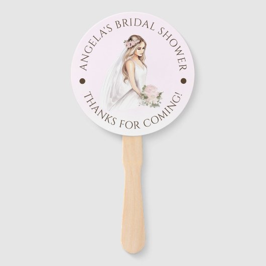 Elegantes, rosafarbenes Brautparty Fächer (Vorderseite)