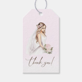 Elegantes, rosafarbenes Brautparty Geschenkanhänger