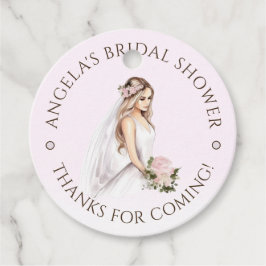 Elegantes, rosafarbenes Brautparty Geschenkanhänger