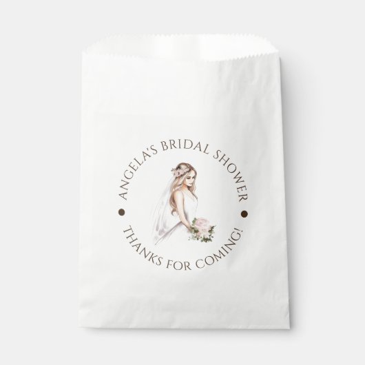 Elegantes, rosafarbenes Brautparty Geschenktütchen (Vorderseite)