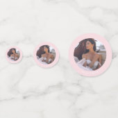 Elegantes rosafarbenes Brautparty Konfetti (Rückseiten)