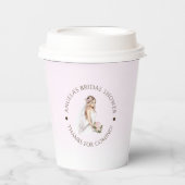 Elegantes, rosafarbenes Brautparty Pappbecher (Vorderseite)