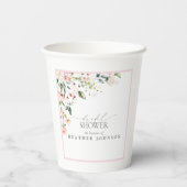 Elegantes rosafarbenes Brautparty Pappbecher (Rückseite)