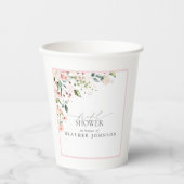 Elegantes rosafarbenes Brautparty Pappbecher (Vorderseite)