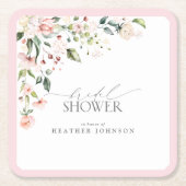 Elegantes rosafarbenes Brautparty Rechteckiger Pappuntersetzer (Vorderseite)