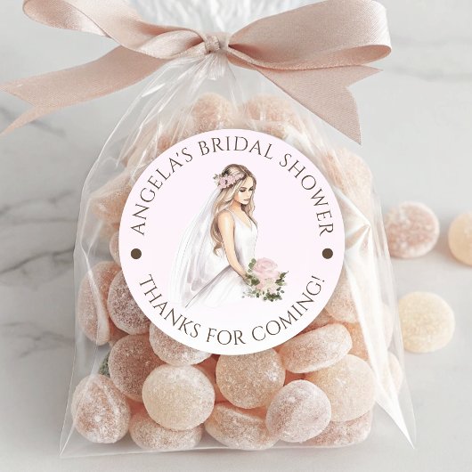 Elegantes, rosafarbenes Brautparty Runder Aufkleber