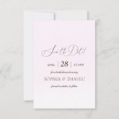 Elegantes, rosafarbenes Brautparty Save The Date (Rückseite)