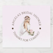 Elegantes, rosafarbenes Brautparty Schaumweinetikett (Einzelnes Label)