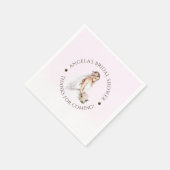 Elegantes, rosafarbenes Brautparty Serviette (Ecke)