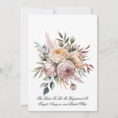 Elegantes, rosafarbenes, farbenfroh gestrichenes B Einladung (Rückseite)