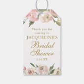 Elegantes rosafarbenes, farbenprächtiges Brautpart Geschenkanhänger (Vorderseite)