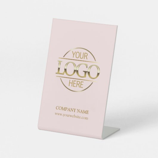 Elegantes, rosafarbenes Firmenlogo Sockelschild (Vorderseite)