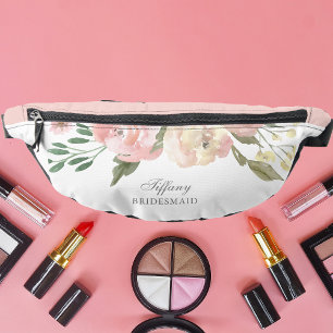 Elegantes, rosafarbenes, florales Brautparty Bauchtasche