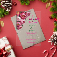 Elegantes rosafarbenes florales Hochzeits-Willkomm