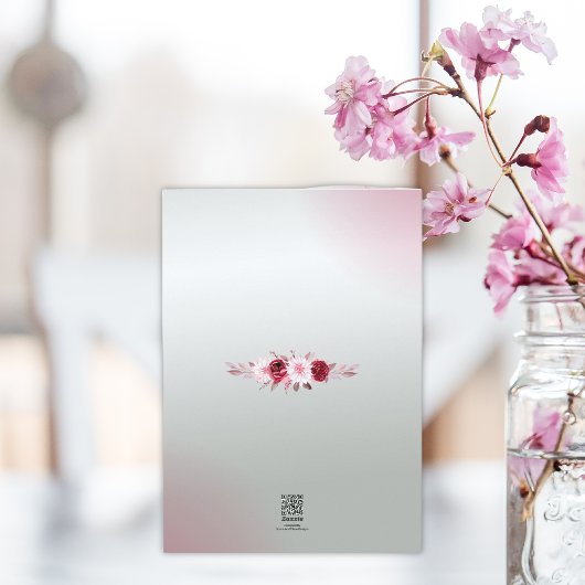 Elegantes rosafarbenes, florales Skript, gesegnet