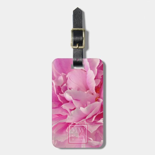Elegantes rosafarbenes Foto - Personalisiert Gepäckanhänger (Vorderseite vertikal)