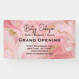 Elegantes rosafarbenes goldfarbenes Markenzeichen Banner