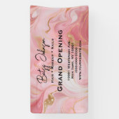 Elegantes rosafarbenes goldfarbenes Markenzeichen Banner (Vertikal)