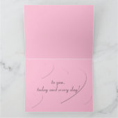 Elegantes rosafarbenes Herz, duskisch Lila, Weißer Karte (Innenseite)