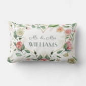 Elegantes rosafarbenes Herz Hochzeit & Jubiläum Lendenkissen (Vorderseite)