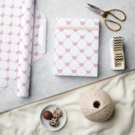 Elegantes, rosafarbenes Herz-Raster-Papier Geschenkpapier