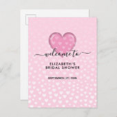 Elegantes rosafarbenes Herz- und Fußkleckendesign Ankündigungspostkarte (Vorne/Hinten)