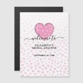 Elegantes rosafarbenes Herz- und Fußkleckendesign Magnetkarte (Vorne/Hinten)