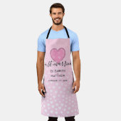 Elegantes rosafarbenes Herz- und Fußkleckendesign Schürze (Getragen)