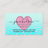 Elegantes rosafarbenes Herz- und Fußkleckendesign Visitenkarte (Rückseite)