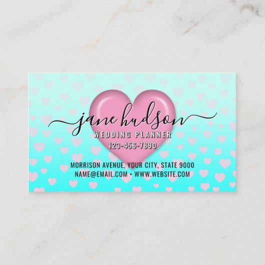 Elegantes rosafarbenes Herz- und Fußkleckendesign Visitenkarte (Rückseite)